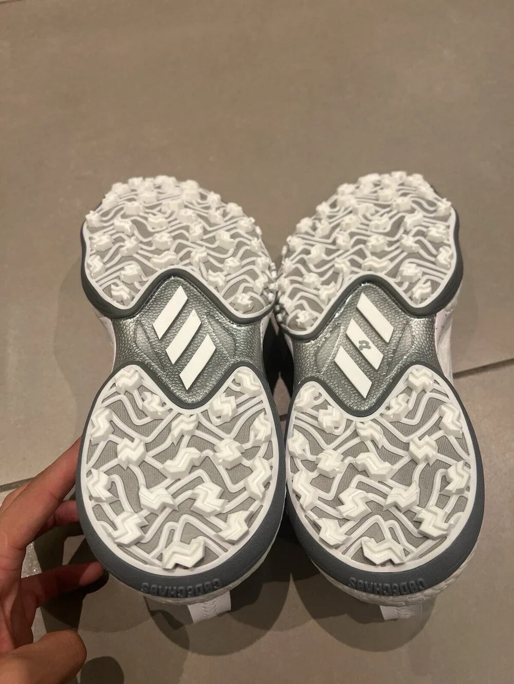 Adidas CodeChaos BOA 25 Mens White/Silver Spikeless Golf Men's Size 9 ID8605